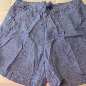 Talbots blue linen pull on shorts 2x